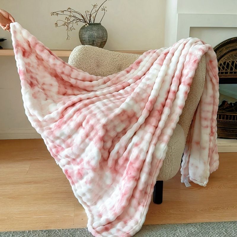 Winter Thickened Milk Velvet Nap Office Coral Fleece Flannel Throw Sofa Small Blanket_maomaolike.com
