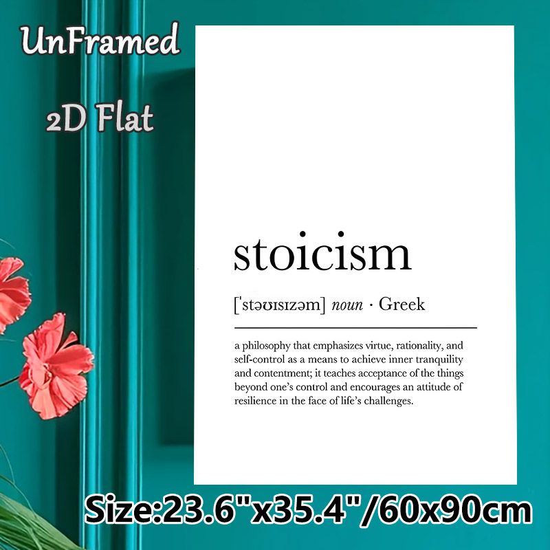 Stoicism Themed Painting Poster, Minimalist Typographic Text Poster, Inspirational Philosophical Definition Print, Suitable For Home Office And Study_maomaolike.com