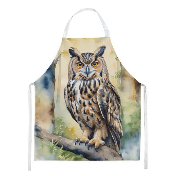 Eurasian Eagle Owl Apron Cooking Kitchen Server Baking Crafts Gardening For Adult Women Men, Unisex, Large, Multicolor_maomaolike.com