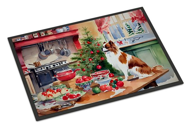 Japanese Chin Christmas Cookies Doormat Front Door Mat Indoor Outdoor Rugs For Entryway, Non Slip Washable Low Pile, 24H X 36W_maomaolike.com