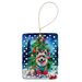Keeshond Christmas Porcelain Ornament Christmas Tree Hanging Decorations For Home Christmas Holiday, Rectangle, Gift, Multicolor_maomaolike.com