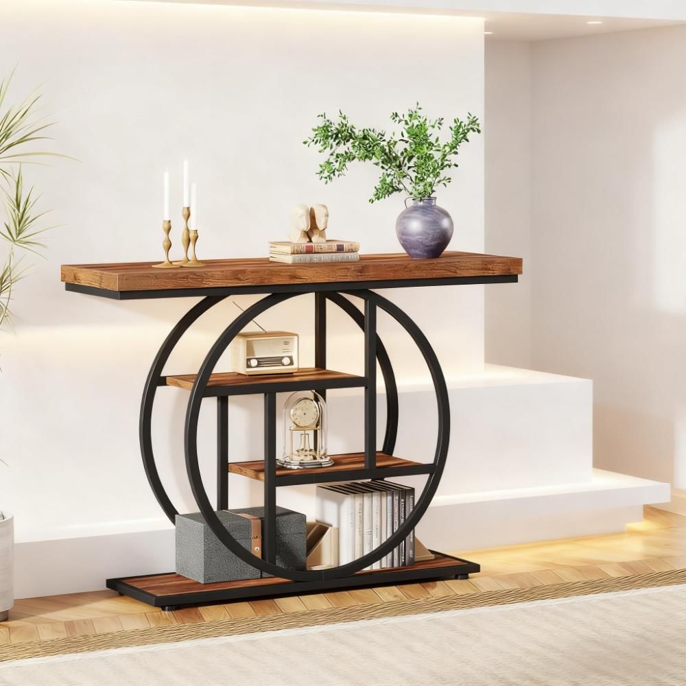 41.3" Console Table Sofa Table Entryway Console Table Narrow Wood Accent Tables_maomaolike.com