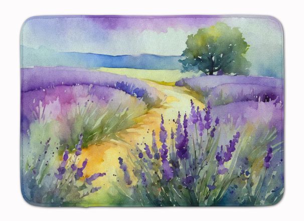 Lavender In Watercolor Memory Foam Kitchen Mat Machine Washable Anti-Fatigue Mat Cushion Comfort Bath Mat Or Kitchen Rug_maomaolike.com