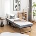 Portable Folding Bed Metal Frame Rollaway Bed With Memory Foam Mattress & Wheels_maomaolike.com