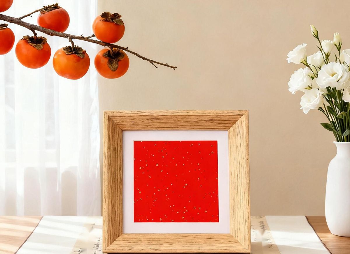 New Chinese-style DIY Handmade Square Small Frame, Empty Calligraphy, Blank Picture With Gold-speckled Paper, Display_maomaolike.com