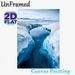 Glacial River Canyon Painting Poster, Serene Cool-toned Icy Canyon With Tranquil Blue Water Poster, Calming Natural Scenery Ideal For Living Room_maomaolike.com
