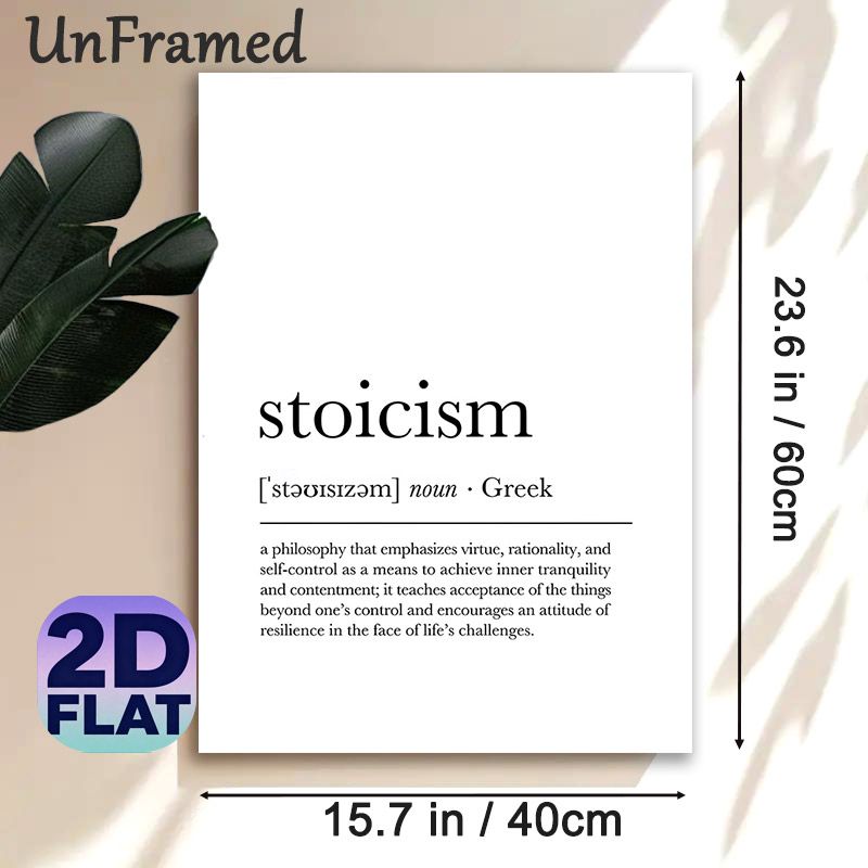 Stoicism Themed Painting Poster, Minimalist Typographic Text Poster, Inspirational Philosophical Definition Print, Suitable For Home Office And Study_maomaolike.com