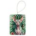 Sphynx Cat By The Christmas Tree Porcelain Ornament Christmas Tree Hanging Decorations For Home Christmas Holiday, Rectangle, Gift, Multicolor_maomaolike.com