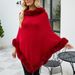 Women's Clothing 2023 autumn and winter new women's clothing shawl tassel cape fur collar pullover sweater women_maomaolike.com