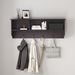 White Entryway Wall Mounted Coat Rack With 4 Dual Hooks Living Room Wooden Storage Shelf_maomaolike.com