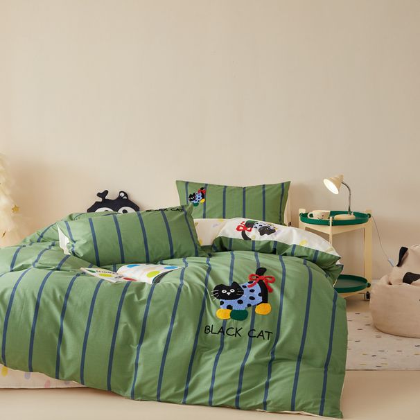 Wholesale INS Fresh Children's Princess Cute Towel Embroidered Pure Four-Piece Cartoon Style Full Cotton Twill 4-Piece Set_maomaolike.com