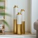 Floor Metal Vase Modern Style Decoration Home Droplet Shaped White Metal Vase 3-piece Set Gorgeous Home Decoration Large Glazed Metal Vase_maomaolike.com