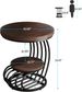 Round End Table, 2 Tiers Marble Side Table With Storage Shelf_maomaolike.com