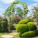 7.9 Feet Metal Garden Arch Backdrop Stand With Fence For Climbing Plants_maomaolike.com