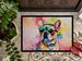 French Bulldog Hippie Dawg Doormat Front Door Mat Indoor Outdoor Rugs For Entryway, Non Slip Washable Low Pile, 24H X 36W_maomaolike.com