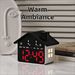 Minimalist House Shape Digital Alarm Clock, LED Night Light Simple Creative Electronic Bedside Lampu Jam Hiasan Bilik Tidur Hadiah Rumah_maomaolike.com