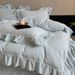 Fleece-Lined Thickened Autumn Winter Warm Milk Velvet Four-Piece Set Double-Sided Coral Fleece Duvet Cover Bed Sheet French Ruffle_maomaolike.com