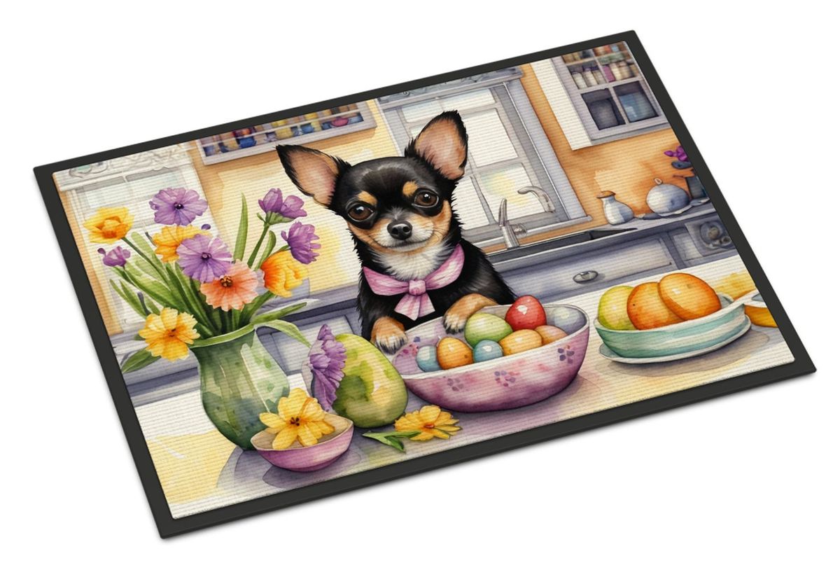 Decorating Easter Chihuahua Doormat Front Door Mat Indoor Outdoor Rugs For Entryway, Non Slip Washable Low Pile, 24H X 36W_maomaolike.com