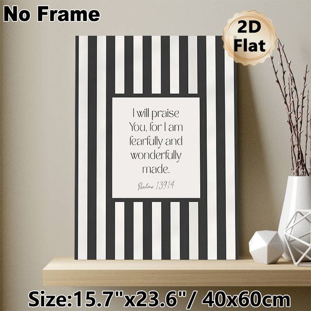 Bible Verse Painting Poster, Minimalist Black & White Striped Poster, Inspirational Religious Scripture Decor Ideal For Living Room, Bedroom And Study_maomaolike.com