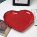 Romantic Heart-Shaped Porcelain Salad Bowl - 22cm Red Valentines Serving Dish | Instagrammable Food Presentation | Unique Gift For Her_maomaolike.com