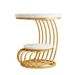 Round End Table With Storage Shelf, 2 Tiers Marble Side Table_maomaolike.com
