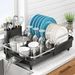 SNTD Expandable Dish Drying Rack For Kitchen Counter, 15.2-22.1 In, Black_maomaolike.com