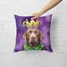 Labrador Retriever King Of Mardi Gras Throw Pillow Machine Washable, Indoor Outdoor Decorative Pillow For Couch, Bed Or Patio, 18Hx18W_maomaolike.com
