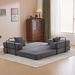 Floor Couch,Compression Sofa,Convertible Floor Sofa Bed-with Pillow Back Support Armrest,Comfy Futon Couch Lounge Sleeper Bed,Corduroy Fabric,for Living Room Bedroom (dark Grey)_maomaolike.com