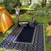 Reversible Outdoor Rug, Waterproof Plastic Straw With Carry Bag, 9 X 18, Blue & White Gourd Border_maomaolike.com