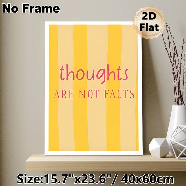 Inspirational Quote Painting Poster, Warm Yellow Striped With Pink Typography Poster, Uplifting Positive Reminder, Suitable For Home Office And Living_maomaolike.com