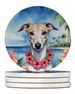 Whippet Luau Large Sandstone Coasters Pack Of 4 Absorbent Round Coasters Decor Gifts For Men Or Women, 4 In, Multicolor_maomaolike.com