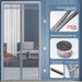 Full-magnetic-strip Velcro Mosquito‑proof Door Curtain For Summer, Home Bedroom Mesh Screen Door Divider—magnetic Self‑adhering, No Drilling Required._maomaolike.com