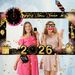 25Pcs Merry Christmas Happy New Year Photo Booth Props, Black Gold Paper Frames, Great For New Year Eve Party Photo Decor_maomaolike.com