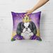 Japanese Chin King Of Mardi Gras Throw Pillow Machine Washable, Indoor Outdoor Decorative Pillow For Couch, Bed Or Patio, 18Hx18W_maomaolike.com