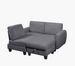 Grey Corduroy Fabric Sofa With OTTOMAN_maomaolike.com
