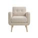 Mid-Century Modern Fabric Accent Armchair Single Sofa With Rubber Wood Legs For Living Room_maomaolike.com