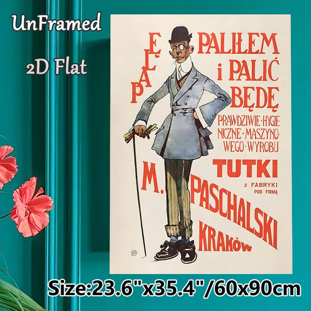 Vintage Gentleman Painting Poster, Stylized Retro Caricature Poster, Classic Old-fashioned Design With Bold Typography, Ideal For Living Room, Home_maomaolike.com