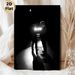 Nighttime Formal Men Silhouette Painting Poster, Monochrome Dramatic Backlit Scene Poster, Atmospheric Stylish Wall Decor For Living Room, Office_maomaolike.com