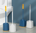 Household No Dead Angles, No-drill Wall-mounted Toilet Brush Set With Long Handle_maomaolike.com
