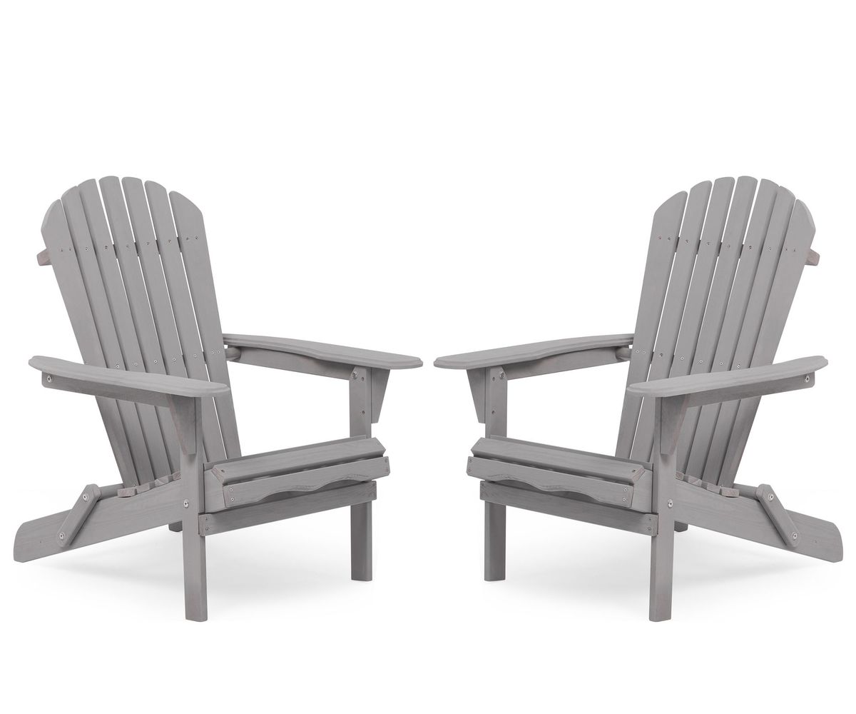 Wooden Folding Adirondack Chair Set Of 2, Solid Cedar Wood Lounge Patio Chairs For Garden, Lawn, Backyard_maomaolike.com