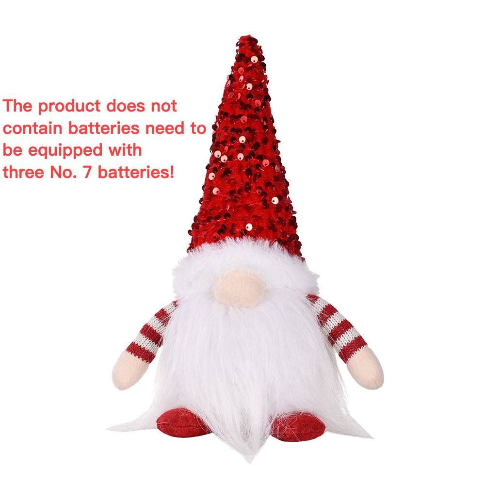 Christmas Decorations Christmas Sequin Cap With Light Rudolph Pendant Dwarf Faceless Doll Pendant_maomaolike.com