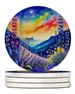 Colorful Delphinium Large Sandstone Coasters Pack Of 4 Absorbent Round Coasters Decor Gifts For Men Or Women, 4 In, Multicolor_maomaolike.com
