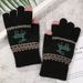 Christmas sock Extra fleece Christmas Deer jacquard knitted warm touch screen gloves with finger for outdoor use_maomaolike.com