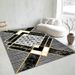 Living Room Rug Large Size Gorgeous Gold Frame Design Bedroom Rug Plush Thickened Machine Washable Thickened Underlay Interior Decorative Rug_maomaolike.com