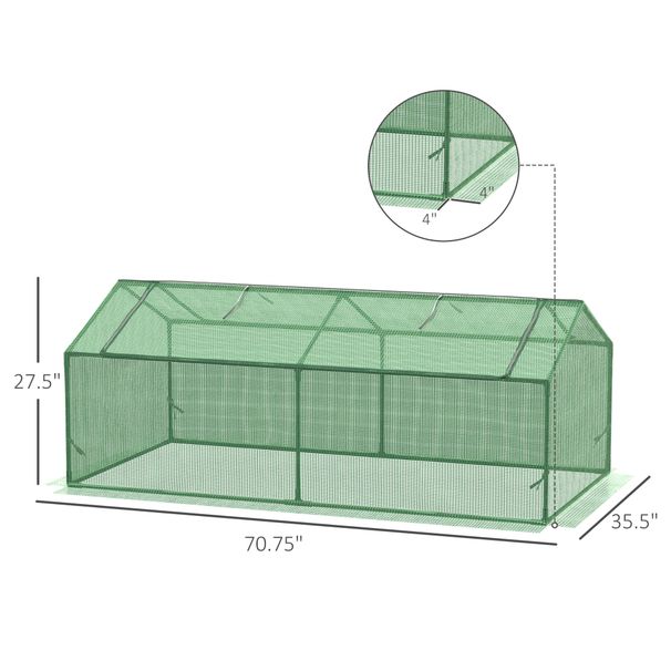 71" X 36" X 28" Mini Greenhouse Portable Hot House For Plants With Large Zipper Windows For Outdoor, Indoor, Garden, Green_maomaolike.com