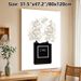 Perfume Bottle With White Peonies Painting Poster, Elegant Sleek Artistic Poster, Sophisticated Decorative Accent For Bedroom, Living Room And Vanity_maomaolike.com