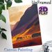 Mountain Sunset Landscape Painting Poster, Warm-toned Artistic Hills With Silhouetted Trees Poster, Calming Scenic Decor Suitable For Living Room_maomaolike.com