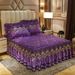 European Velvet Skirt Single Piece Warm Lace Cover Three-Piece Winter 1.8m Solid Color Bed Set Bedding_maomaolike.com