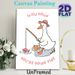 Fishing Duck Themed Painting Poster, Cute Whimsical Cartoon Poster, With Uplifting "Slow Down You're Doing Fine" Message, Ideal For Bedroom, Living_maomaolike.com