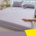 Pure Color Washed Cotton Fitted Sheet Set - Soft Breathable Bed Skirt Cover For Dorm, Single Mattress & Dust_maomaolike.com